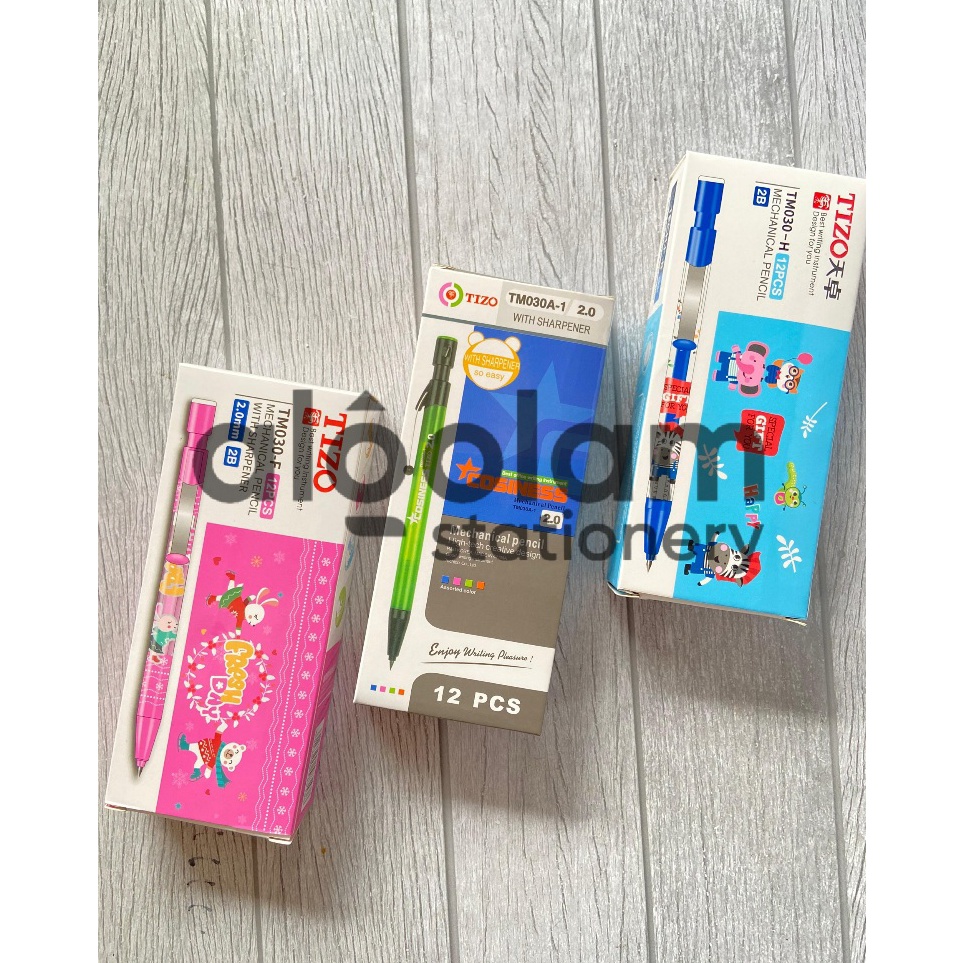 

KODE U1O7 SELUSIN 12 PCS Pensil Mekanik Tizo 2 mm Mekanik Pensil Tizo 2mm