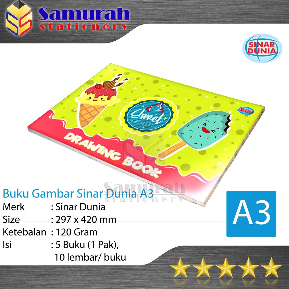 

KODE H5J5 Buku Gambar Sidu A3 Drawing Book Sinar Dunia A3 Buku Gambar Anak A3 TK SD SMP SMA Buku Sketsa