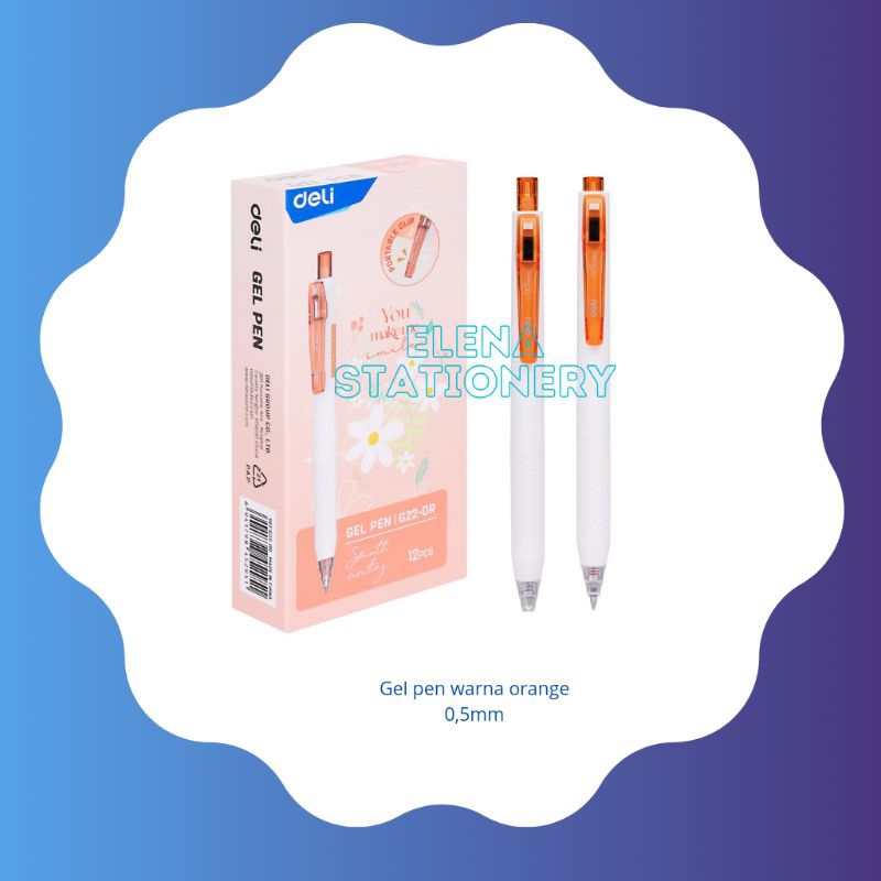 

gelpen warna orange 0.5mm/pulpen cair warna orange