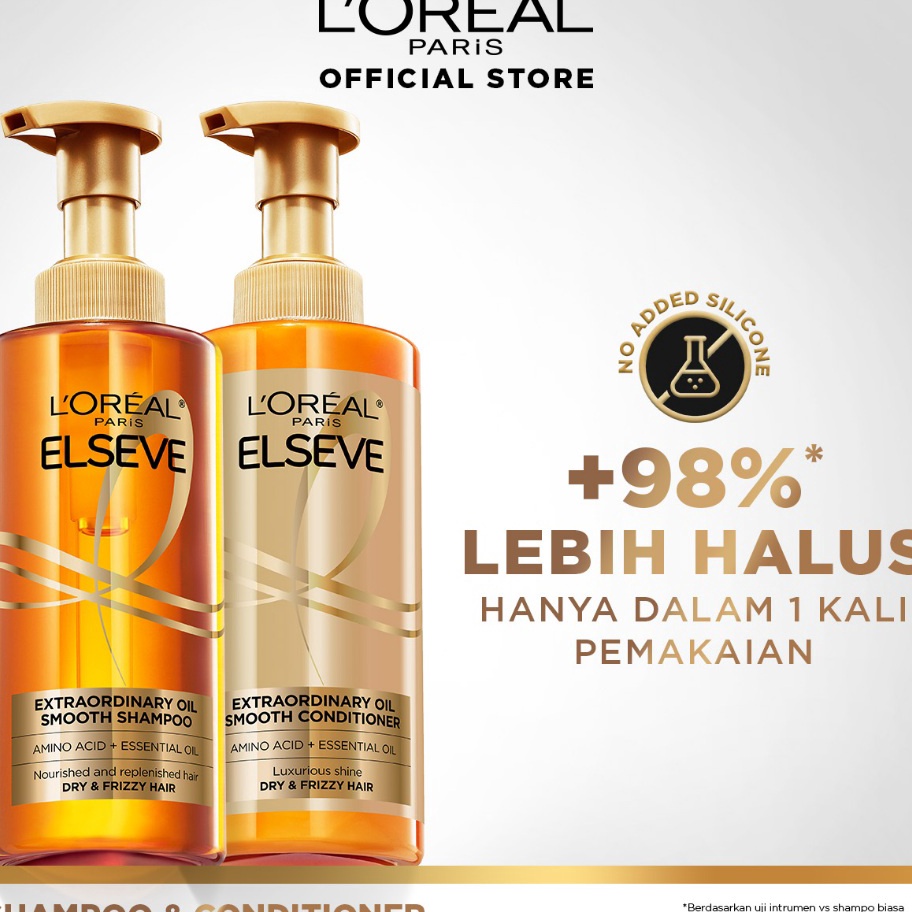 V44859 Paket Hemat LOreal Paris Elseve Extraordinary Oil Sublime Sleek Siliconefree Premium Shampoo 