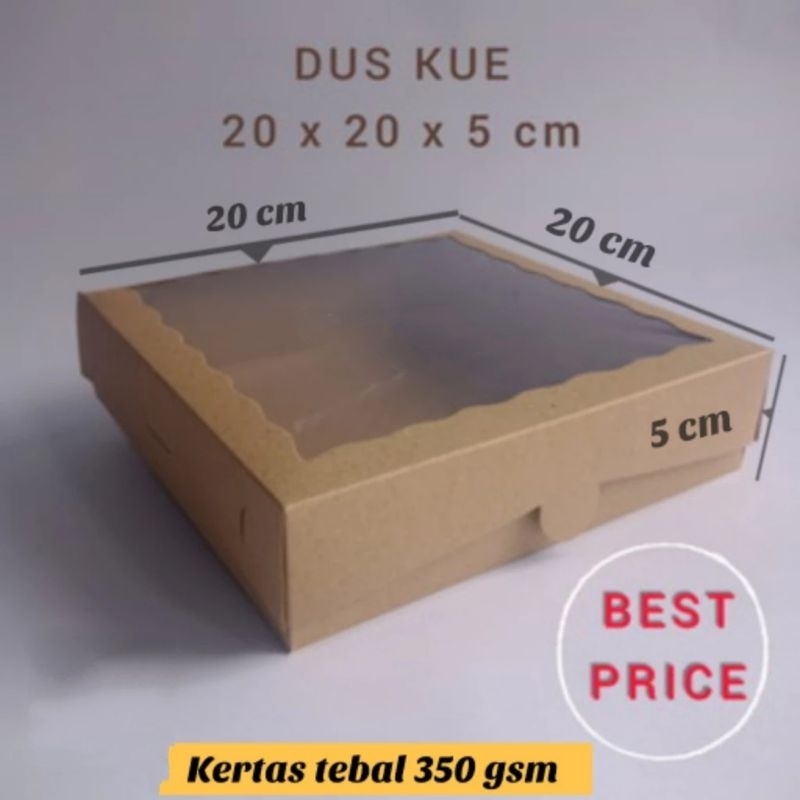 

DUS KUE 20x20x5 DUS KUE BOLU DUS KUE BROWNIES MURAH DUS KUE TEBAL KARDUS BOX MAKANAN