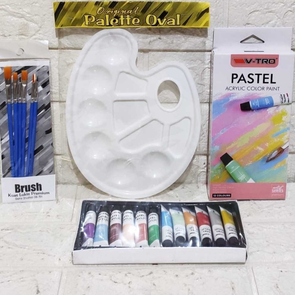 

ART N96E Paket Melukis 3in1 KUAS PALET dan CAT Set