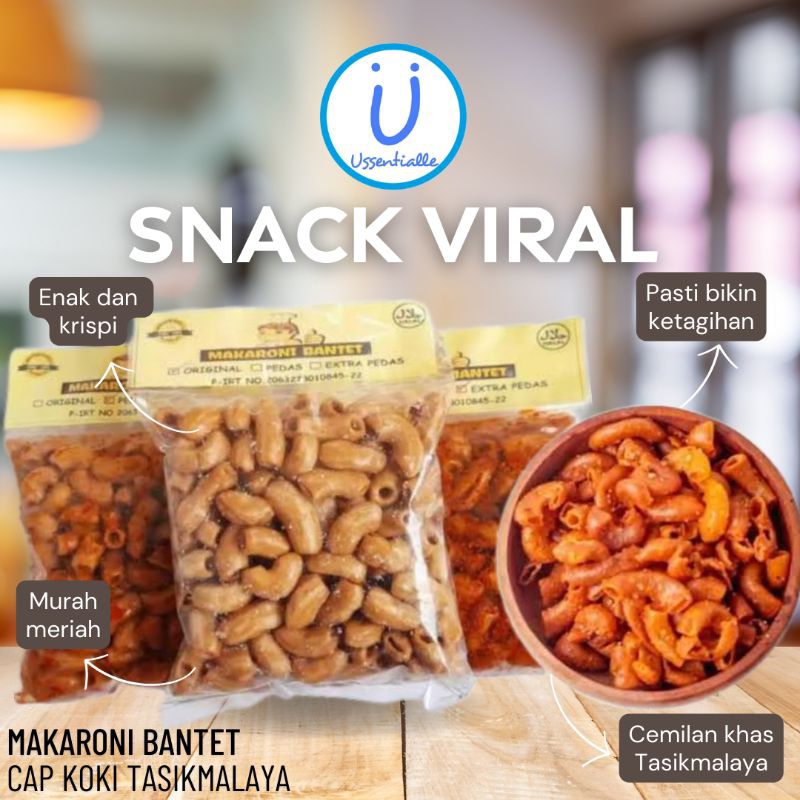 

Makaroni Bantet Tasikmalaya Cap Koki 100% Asli (3 Rasa: Original, Pedas, Ekstra) Snack Viral Khas Tasik Cemilan Crispy Camilan Enak Paling Murah Nagih Baru Terbaru Terlaris Macaroni Bantat Keripik Kerupuk Snek Makanan Ringan Lokal Indonesia Pedes Top