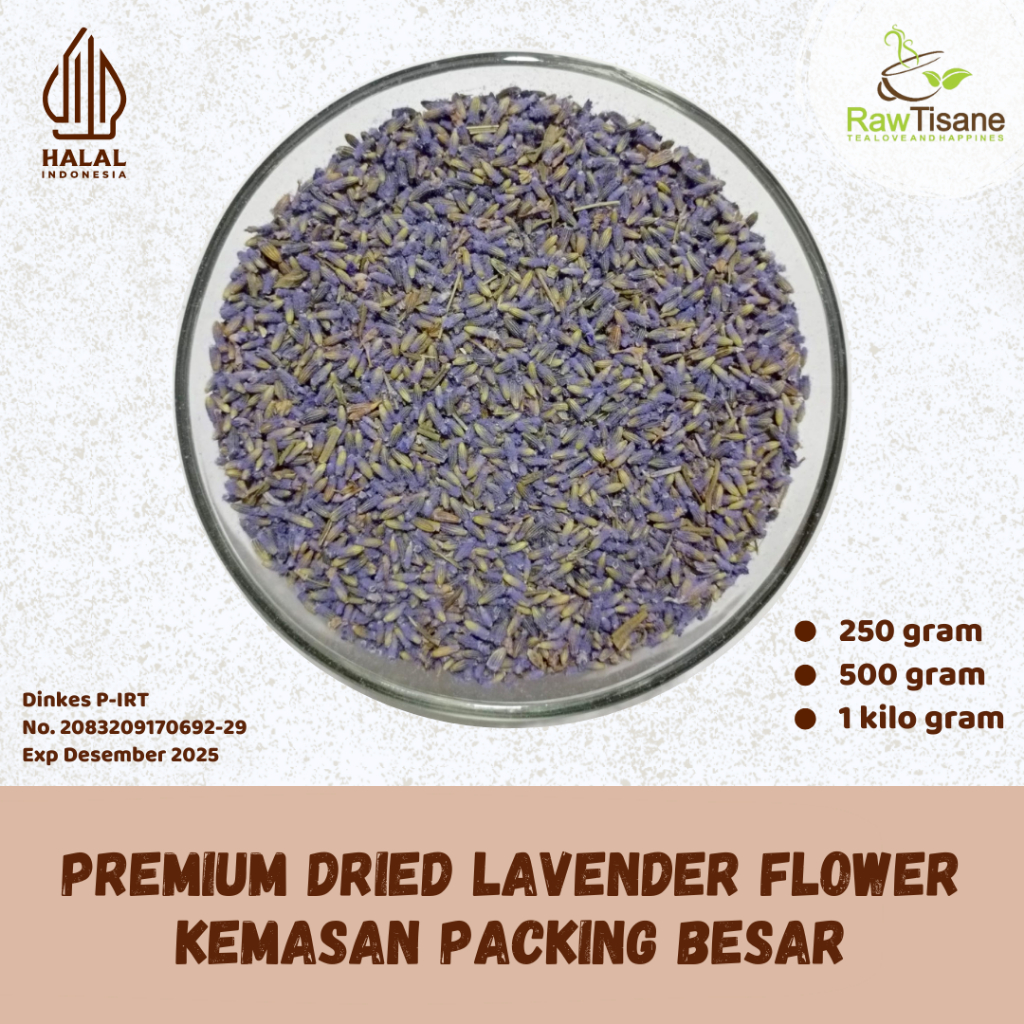 

RAW TISANE Premium Dried Lavender Tea / Teh Bunga Lavender Kering Isi 1 Kg