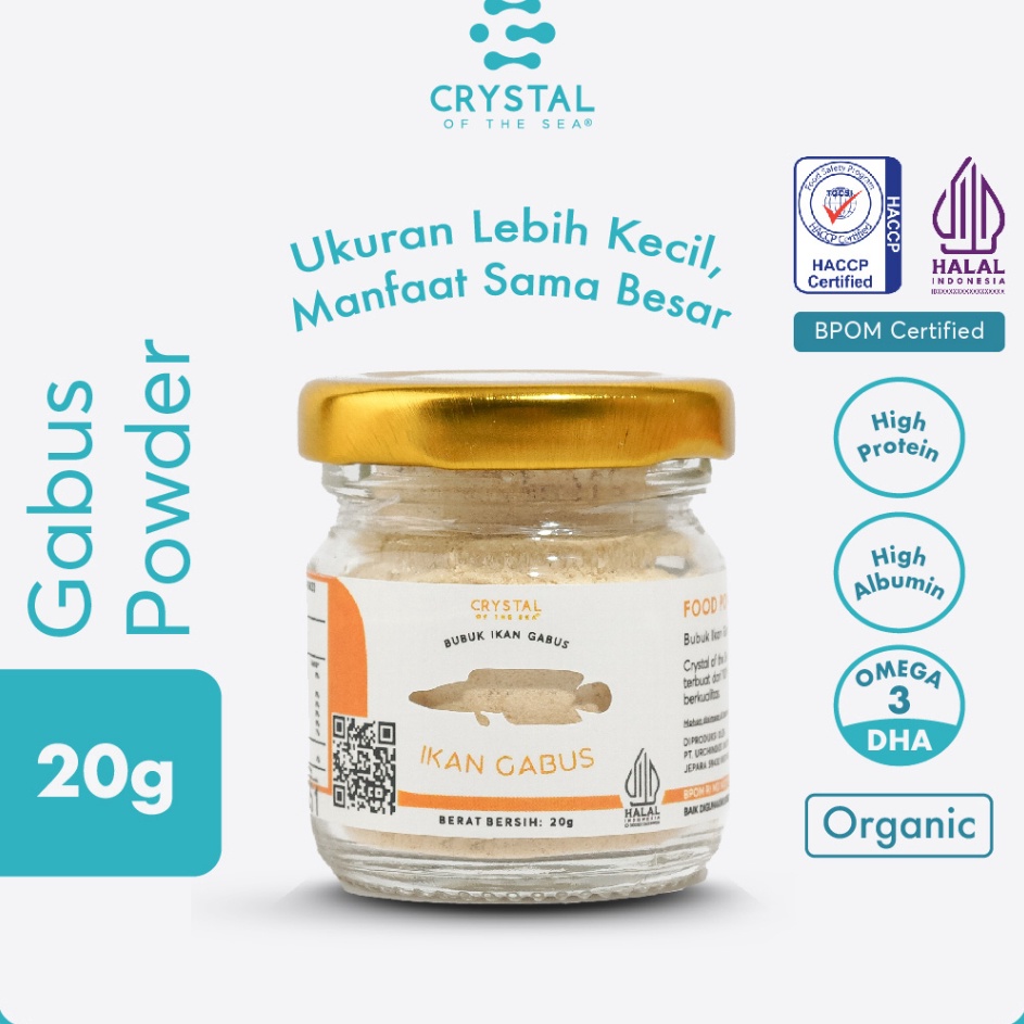 

Laku keraz Crystal of the Sea Gabus Powder 2GR Bubuk Ikan Gabus Bumbu Kaldu MPASI NON MSG