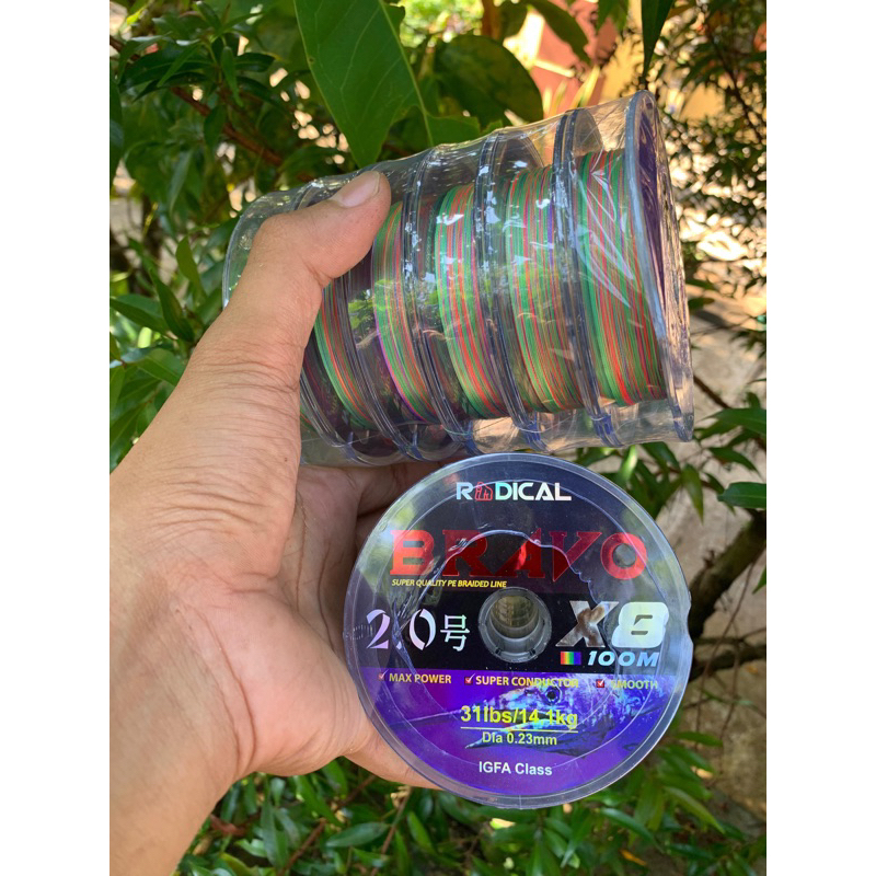 SENAR PE BRAIDED RADICAL BRAVO X8 100M MULTI COLOR