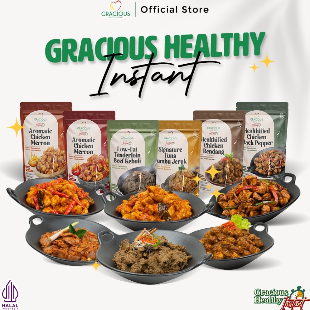 

Terkini GRACIOUS HEALTHY INSTANT Makanan Sehat Siap Saji Tanpa Bahan Pengawet Tahan Hingga 6 Bulan suhu ruang