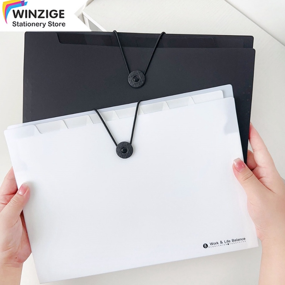 

ART Y86V Winzige Tas File A4 Lucu 8 12 Sekat Indeks Bahan Cute Document Bag Aesthetic A4 File Folder Organizer