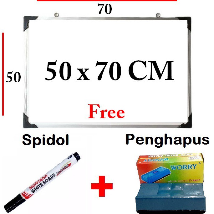

ART E96Q Papan Tulis White Board Gantung Ukuran 5 cm x 7 cm Free Spidol dan Penghapus