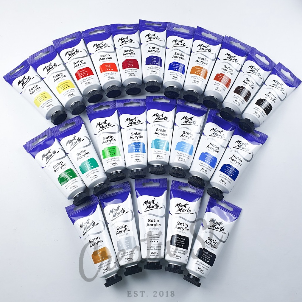 

ART O67J Mont Marte Premium Satin Acrylic 75 ml Cat Akrilik Premium PMSA Part 1