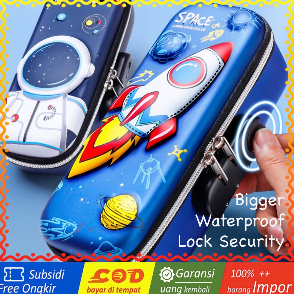 

ART X86H WWH14C Tempat Pensil EVA Sekolah BESAR LOCK KUNCI School Pencil Bag Box TKM