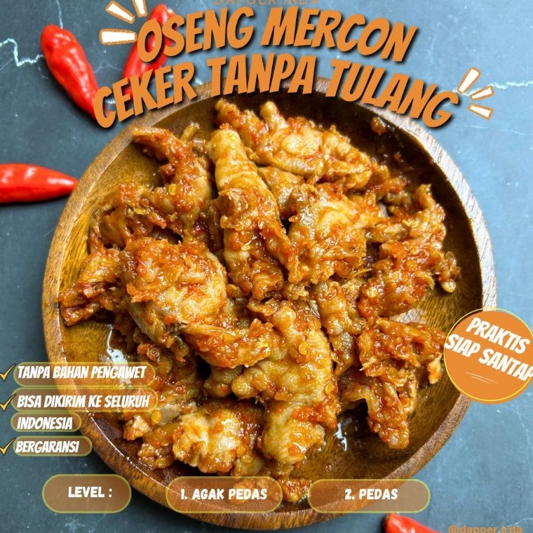 

Limited Dapoer Irda Oseng Mercon Ceker Tanpa Tulang 2grm