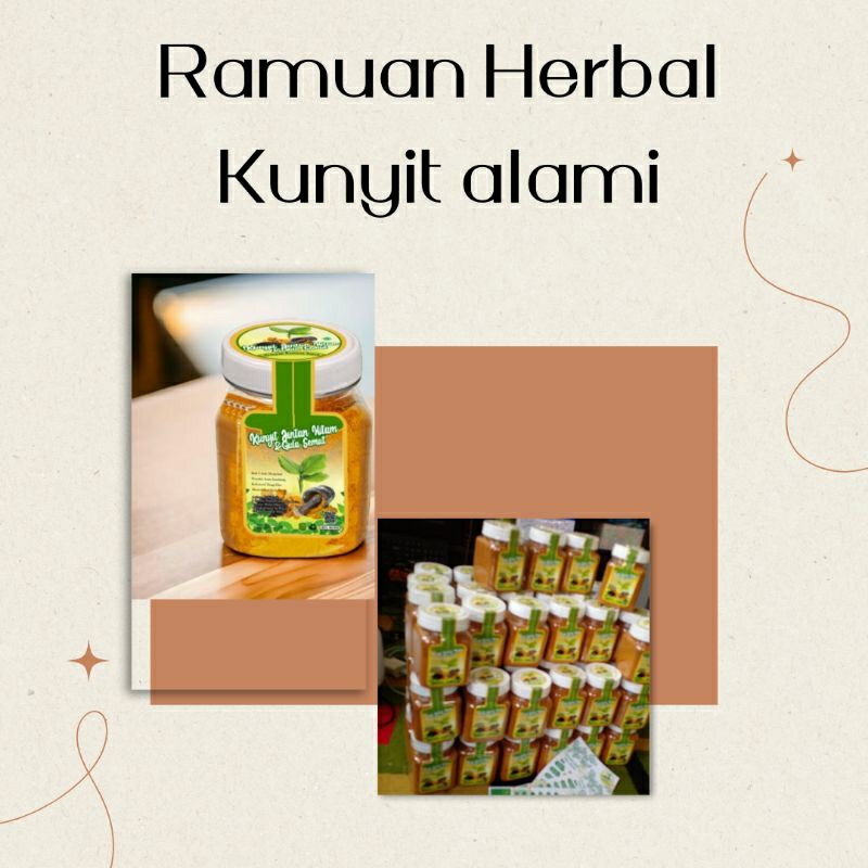 

Kunyit herbal alami plus jinten hitam dan gula semut