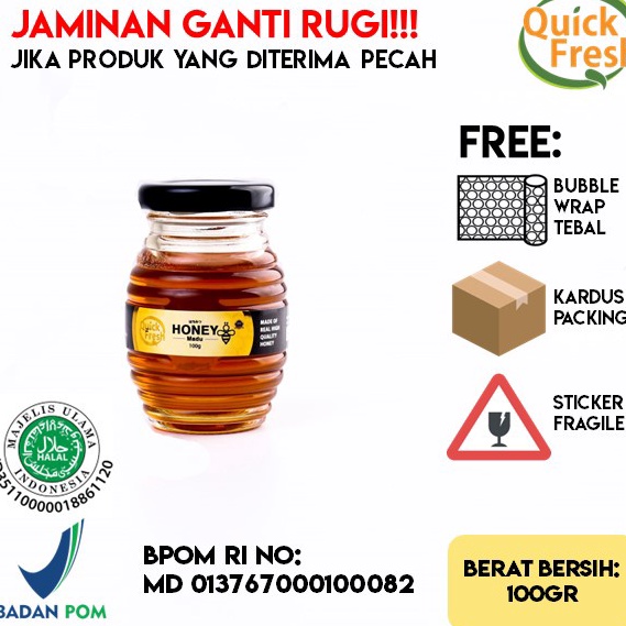 

Sale Madu Murni Asli Quick Fresh Honey 1Gr Jar Kaca
