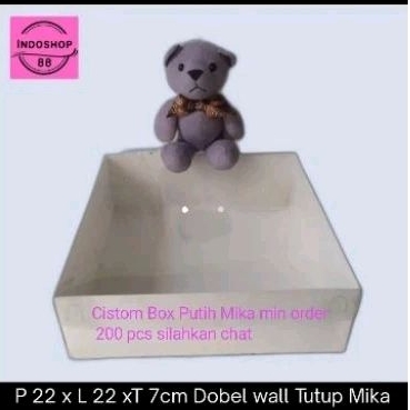 

BOX MIKA DOUBLE WALL- BOX KUE/DOS KUE-DUS SPIKU BOX PUDDING 22 x 22 x 7 CM