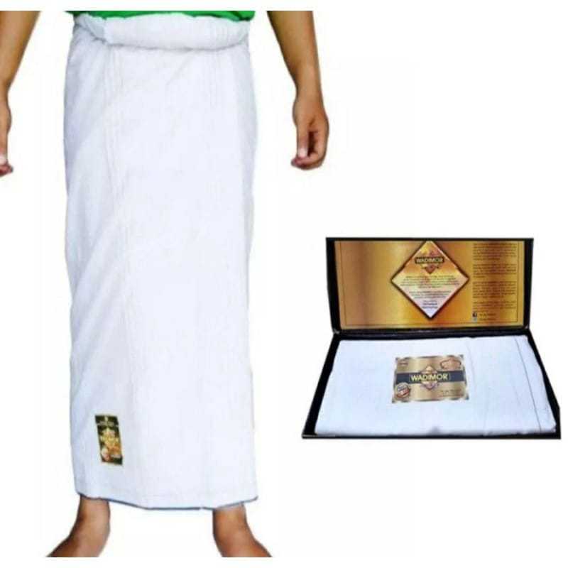 (BISA COD) SARUNG SANTRI DEWASA/SARUNG WADIMOR GOLD POLOS HITAM/PUTIH