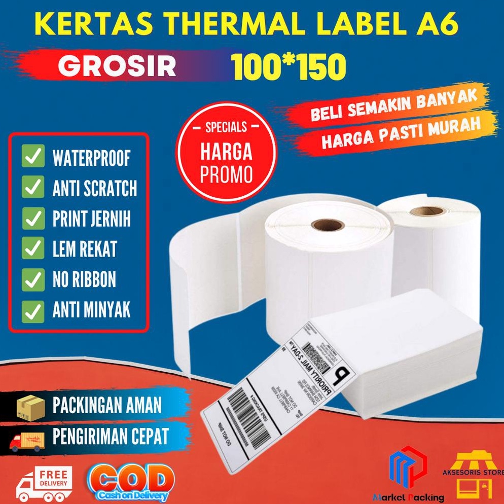 

ART B4E KERTAS LABEL THERMAL 1X15 STICKER BARCODE UKURAN A6