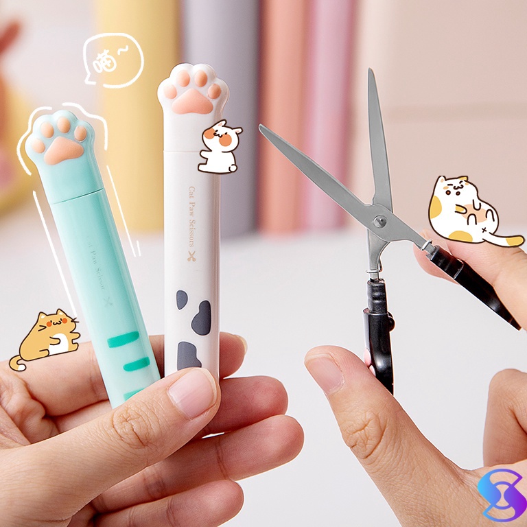 

ART R79U Gunting cakar kucing gunting kecil portabel gunting pena mini tangan akun kantor gunting multifungsional Scissors Kids Student Paper Cutting Stationery