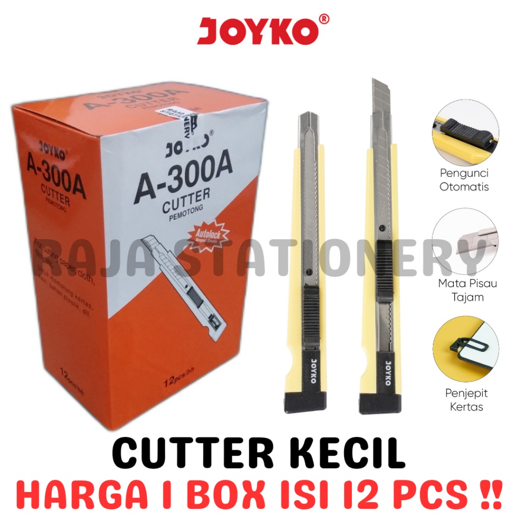 

ART D59K JOYKO CUTTER KECIL PISAU POTONG PEMOTONG KERTAS SILET A3A 12PCS