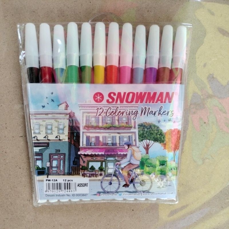 

SPIDOL WARNA SNOWMAN 12 COLOURS PW-12A ( HARGA 1 SET ISI 12 PCS)