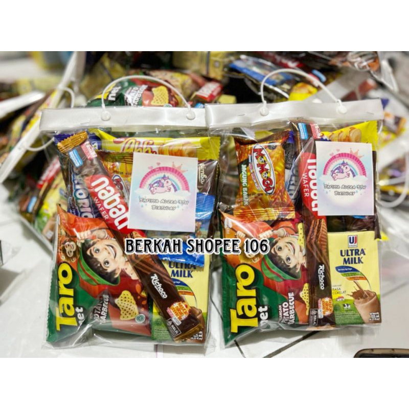 

souvernir bingkisan snack parcel ultah