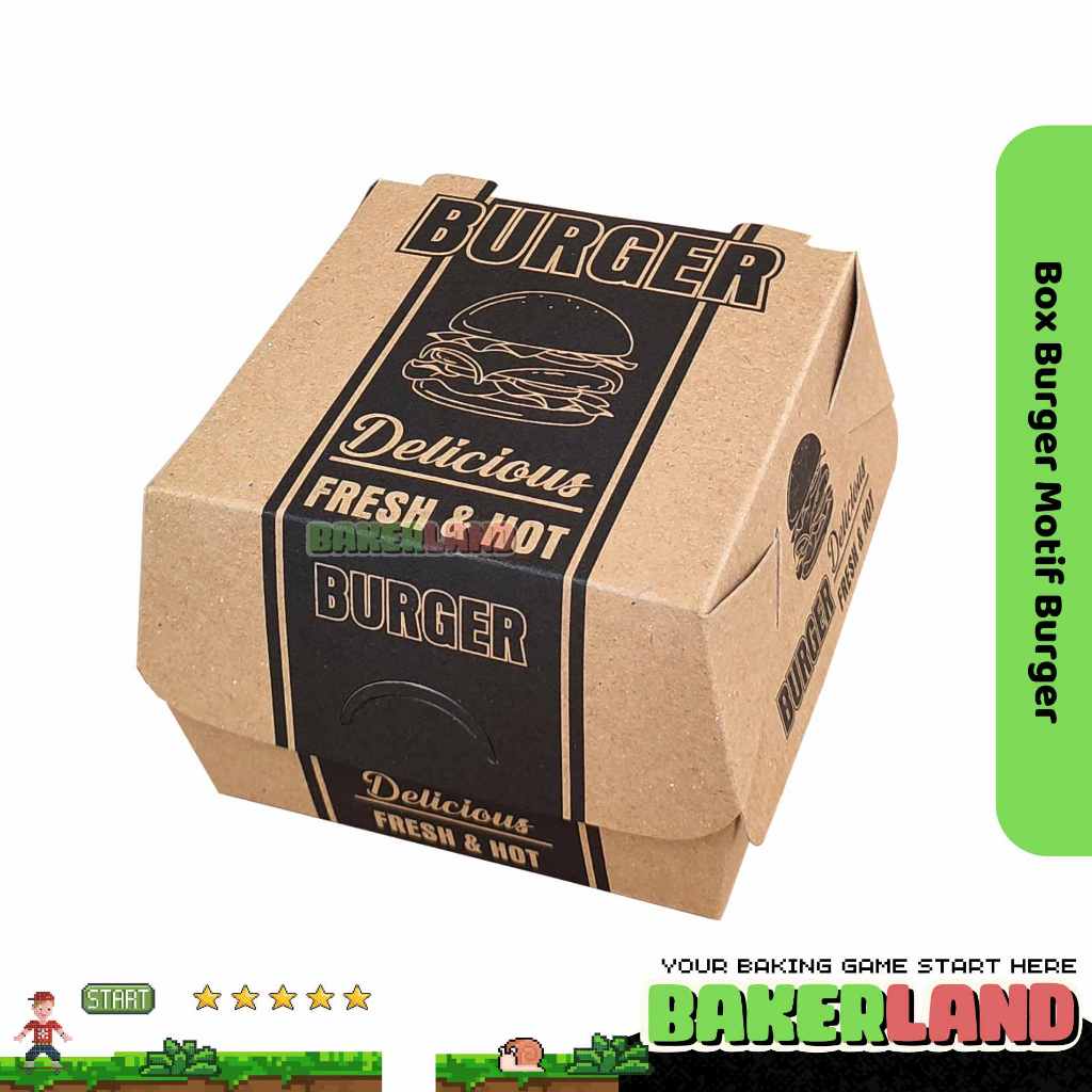 Box Burger, Dus Burger, Kemasan Burger, Tempat Burger, Paper Tray Burger