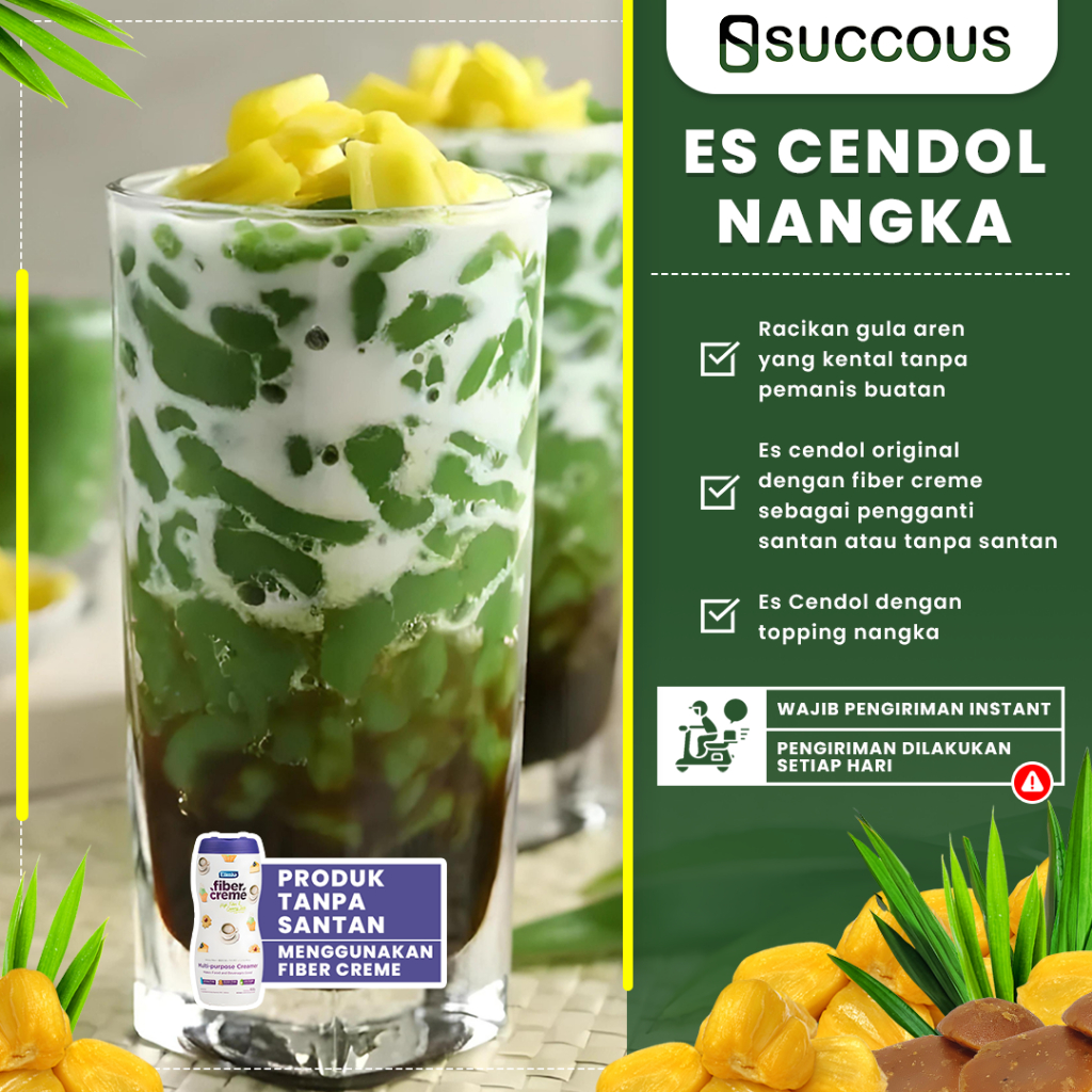 

Dawet Es Cendol Original Succous Topping Nangka Gula Aren Asli Tanpa Santan Homemade Enak Segar Cup 16 Oz