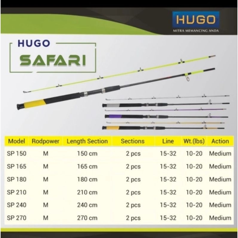 joran hugo safari 180 cm joran fiber solid