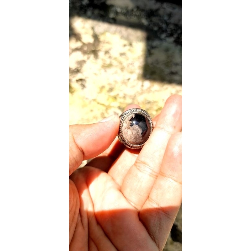 batu akik kelor motif yin yang