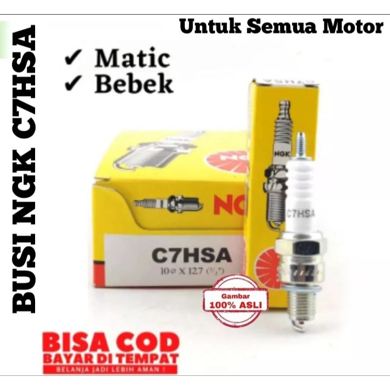 GROSIR BUSI 1 PACK ISI 10 PCS BUSI NGK C7HS UNTUK SEMUA MOTOR MATIC DAN MOTOR BEBEK