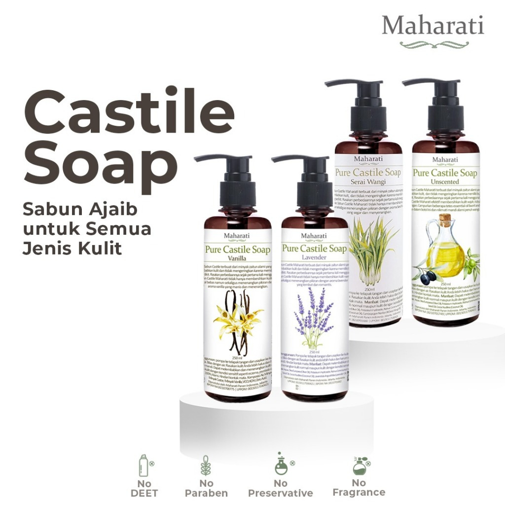 Maharati castile soap 500ml sabun castile vegan soap vco soap organic sabun kastil