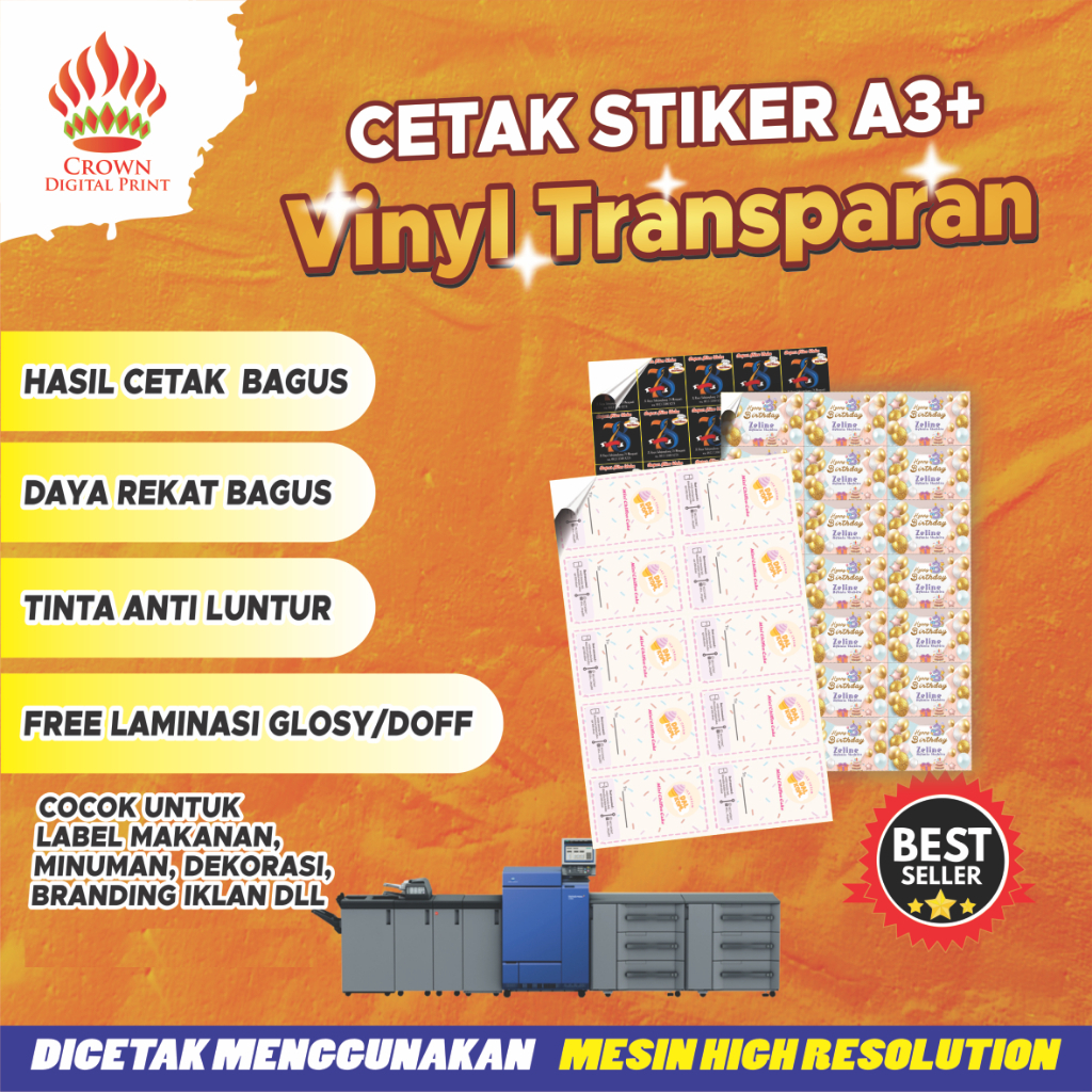 

PRINT A3+ VINYL TRANSPARANT | CETAK A3+ MURAH | STIKER VINYL SUSU | CETAK VINYL MURAH