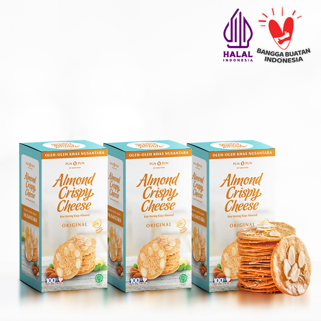 

TRIPLE Almond Crispy Cheese Original Oleh Oleh Khas Surabaya Cemilan PUNPUN Snack