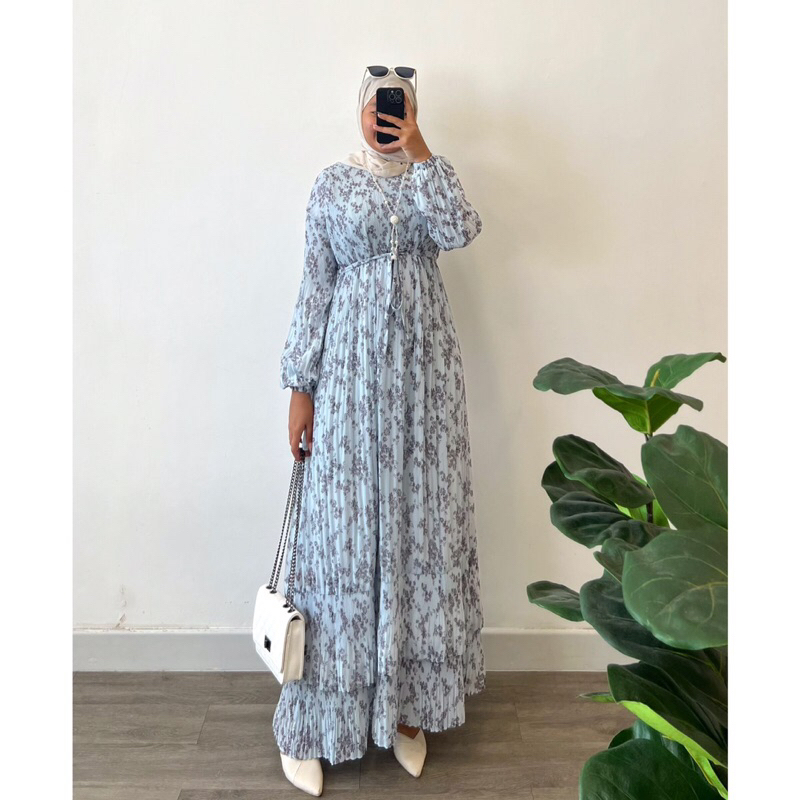 FLOWER PLISKET DRESS