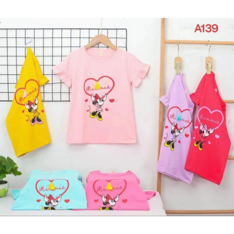 Kaos anak perempuan 2-6 Tahun/Kaos anak perempuan import/kaos anak perempuan lengan pendek