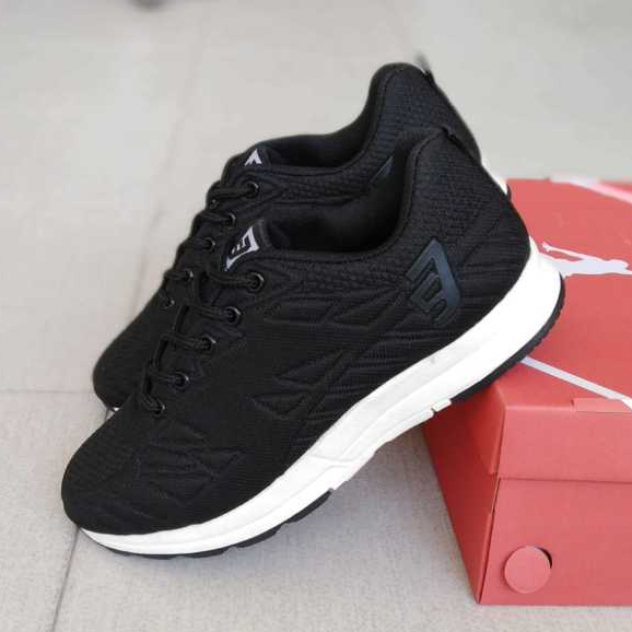 NEW PRODUK SEPATU KASUAL SNEAKERS PRIA WANITA FL RUNNING HITAM - SEPATU BOS MUDA