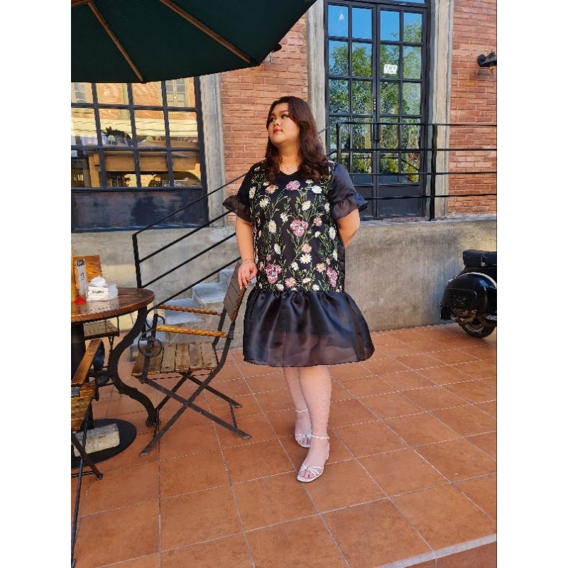 dress bigsize flower valentino