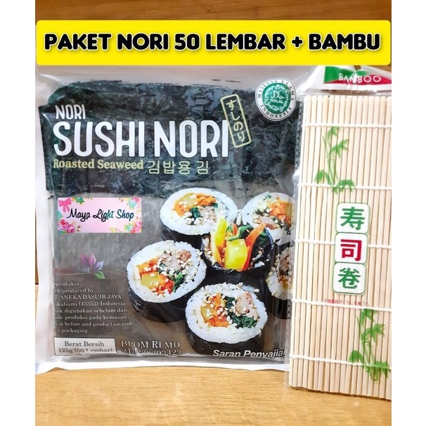 

Nori Sushi 5 lembar Halal Rumput Laut non msg lembar sushi sakao nori java sakao manjun dried seaweed kimbap sushi nori