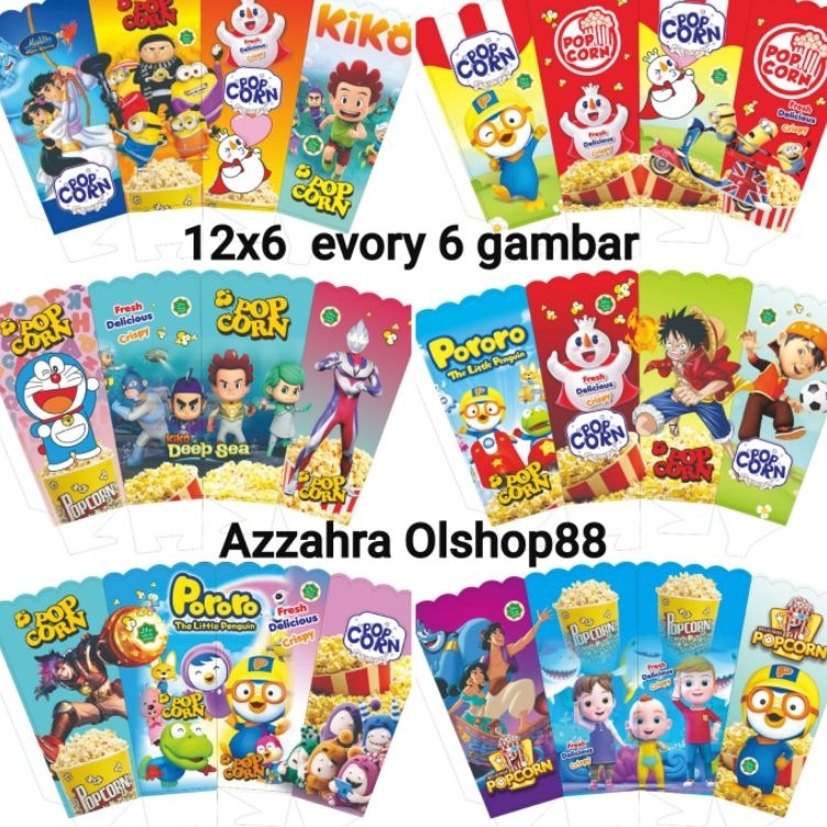 

KERTAS POP CORN WADAH POPCRON 12X6CM 9X5CM KEMASAN POP CORN dus popcorn