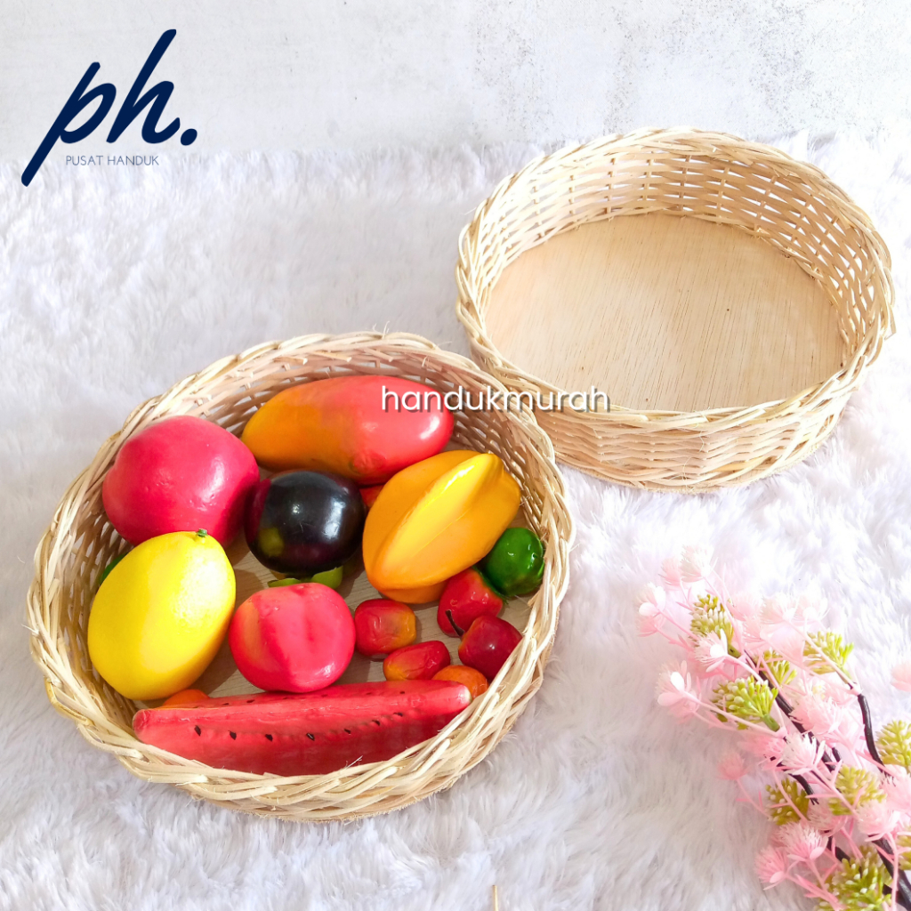 READY  ROTAN KERANJANG BULAT ALAS TRIPLEK KERAJINAN TANGAN MANGKOK | WADAH ROTAN
