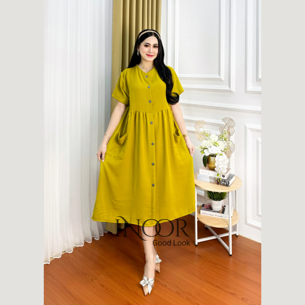 inoor - Daster Chibi Polos Crinkle Airflow Premium - Daster Chibi Terbaru - Daster Kekinian - Daster