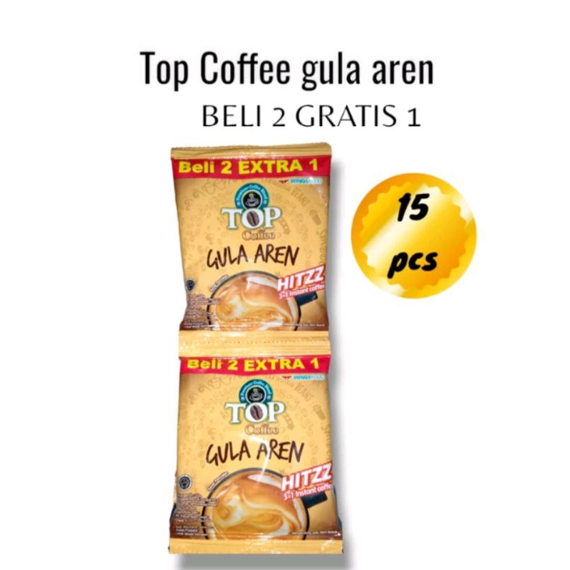 

TOP COFEE GULA AREN 1 renteng 15 sachet