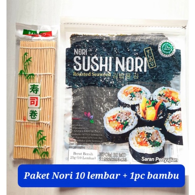 

Paket sushi nori 1 lembar bambu sushi java bahan bento dry seaweed halal murah sushi nori java manjun sakao tokinori rumput laut kulit sushimat sushi nori