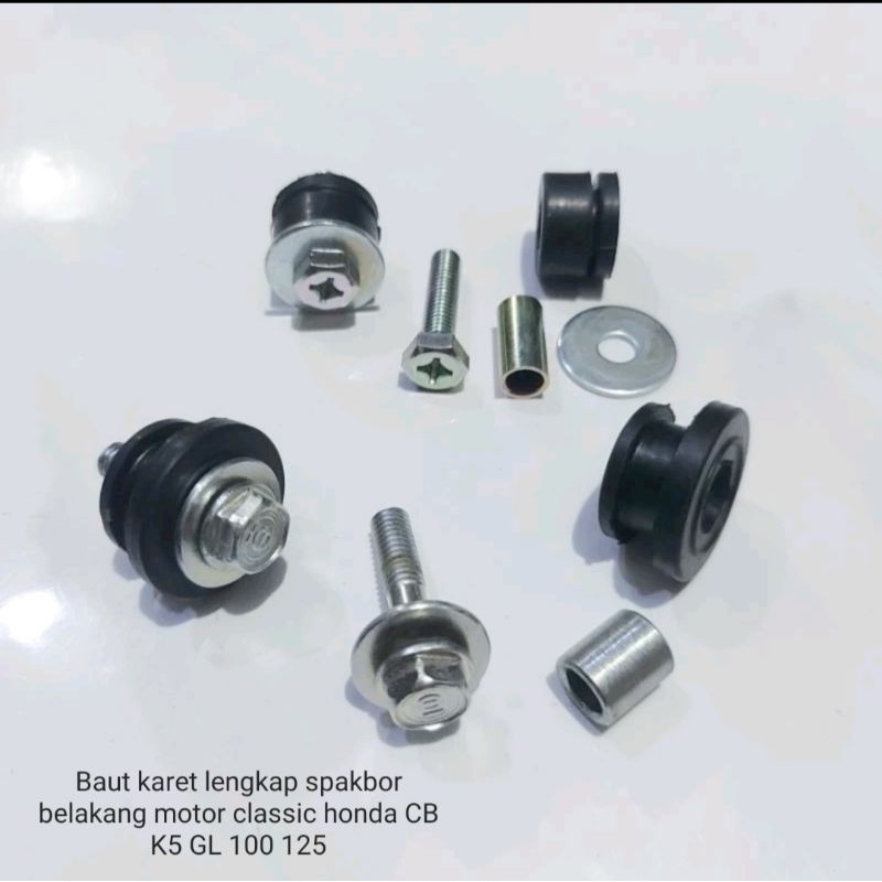 BAUT KARET SET LENGKAP SPAKBOR BELAKANG MOTOR CLASSIC HONDA CB K5 GL 100 125