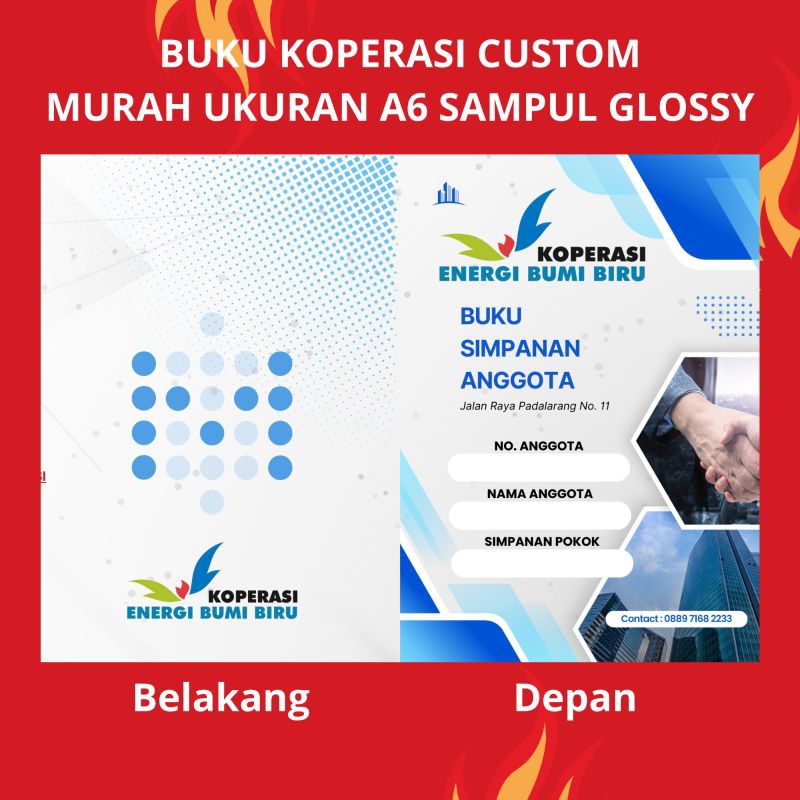 

BUKU KOPERASI CUSTOM MURAH A6 SAMPUL GLOSSY