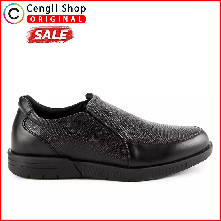 PLAYBOY SEPATU PANTOFEL PRIA ORIGINAL FORMAL SLIP ON KULIT ASLI ORI HITAM BLACK PL14