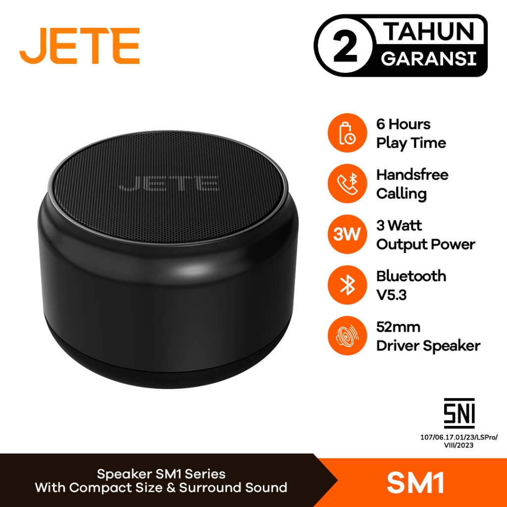 Speaker Bluetooth Portable JETE SM1 Surround Sound Garansi 2 Tahun