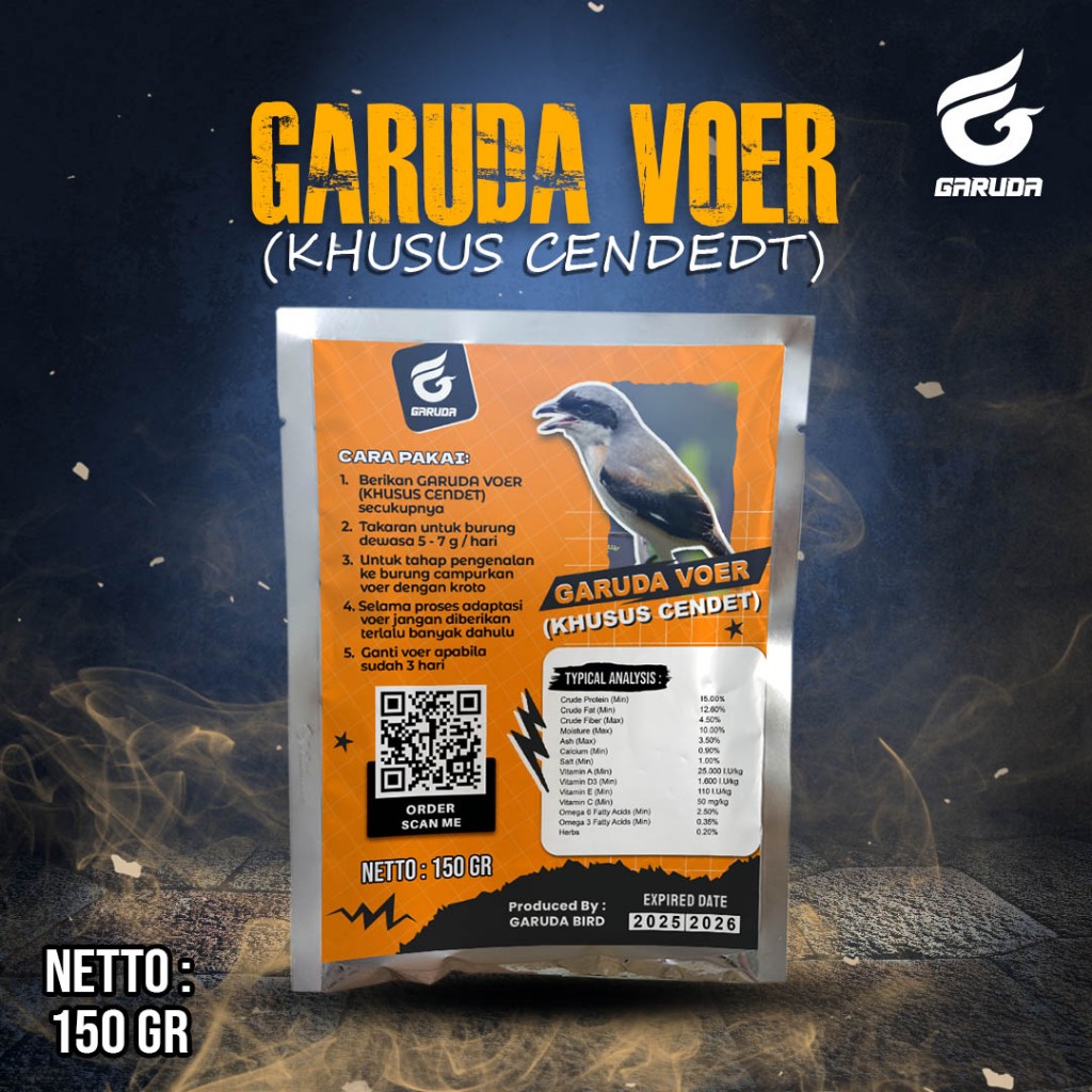 VOER BURUNG CENDET| VOER HARIAN | VOER NUTRISI KOMPLIT | GARUDA VOER HARIAN KHUSUS CENDET | GARUDA V