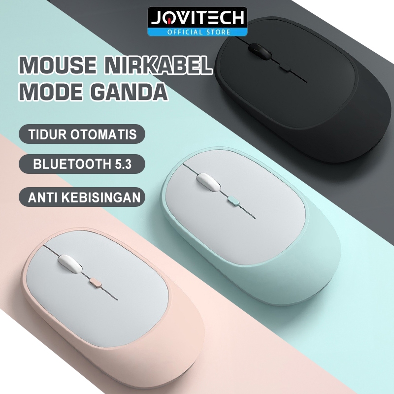 Jovitech Macaroon Wireless Silent Mouse Dual Mode USB Receiver Blueotooh 5.3 Rechargeable Notebook T