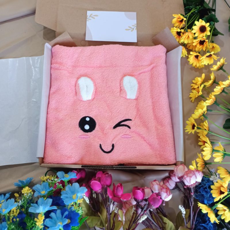 Hampers Handuk Anak lucu 50x100cm Gift box hadiah akikah akikahan ulangtahun birthday kado murah can